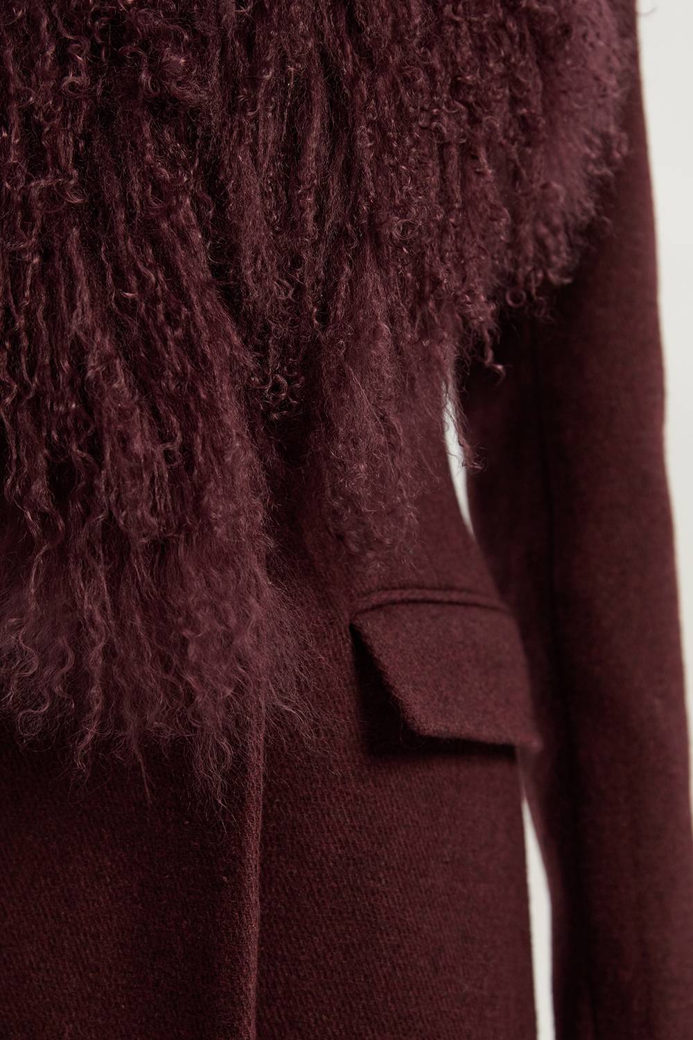 KarenMillen Manteau Midi en Laine à Double Boutonnage avec Col Amovible Ajusté