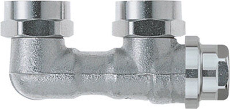 Heimeier - Vekolux Onderblok - 2 Pijps - 1/2 - 50mm - Haaks Voor Radiator