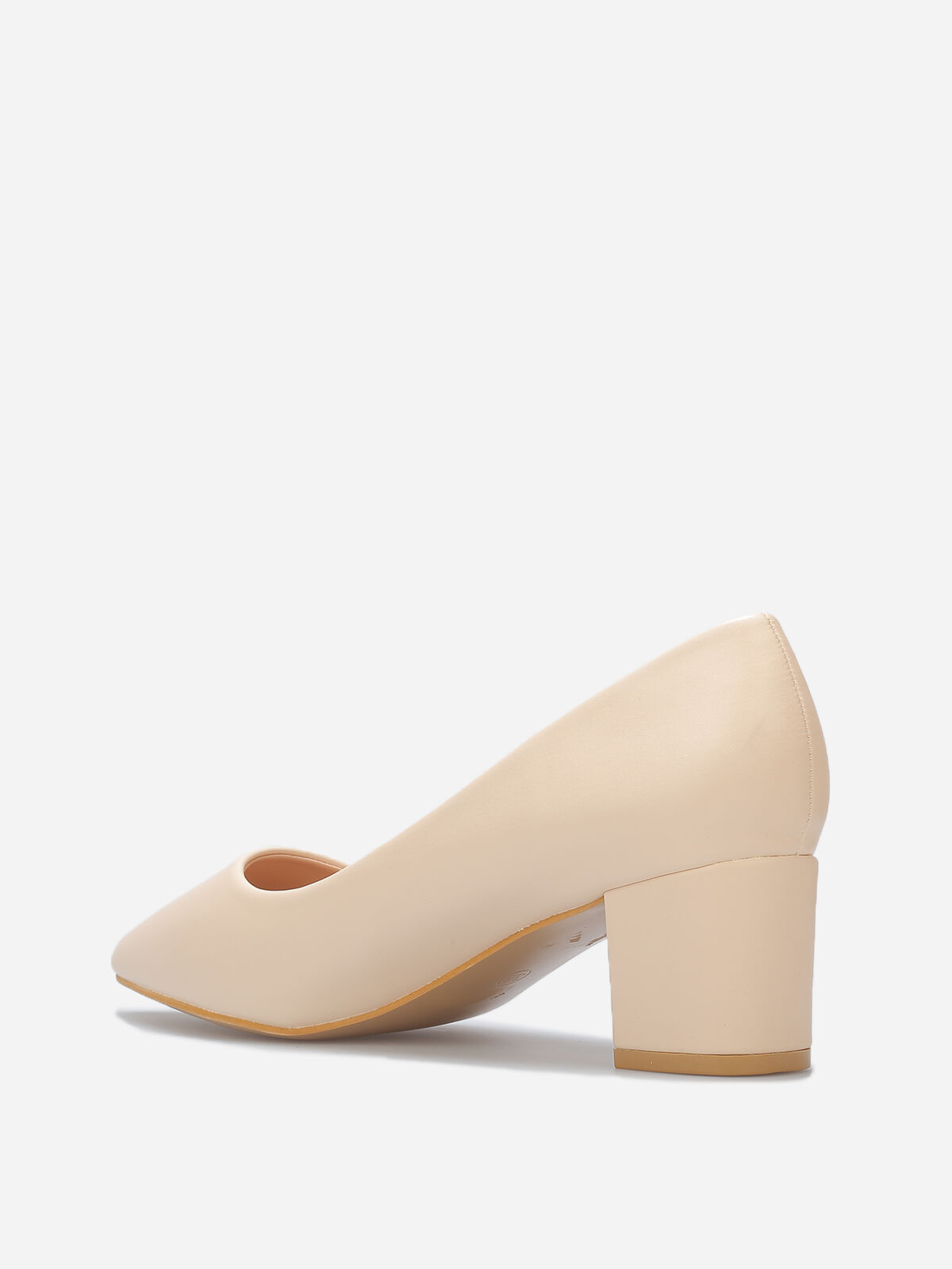 Escarpins à talon carré- Beige