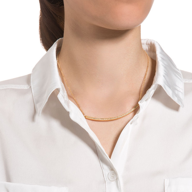 Collier plaqué or jaune et Cubic Zirconia Blanc