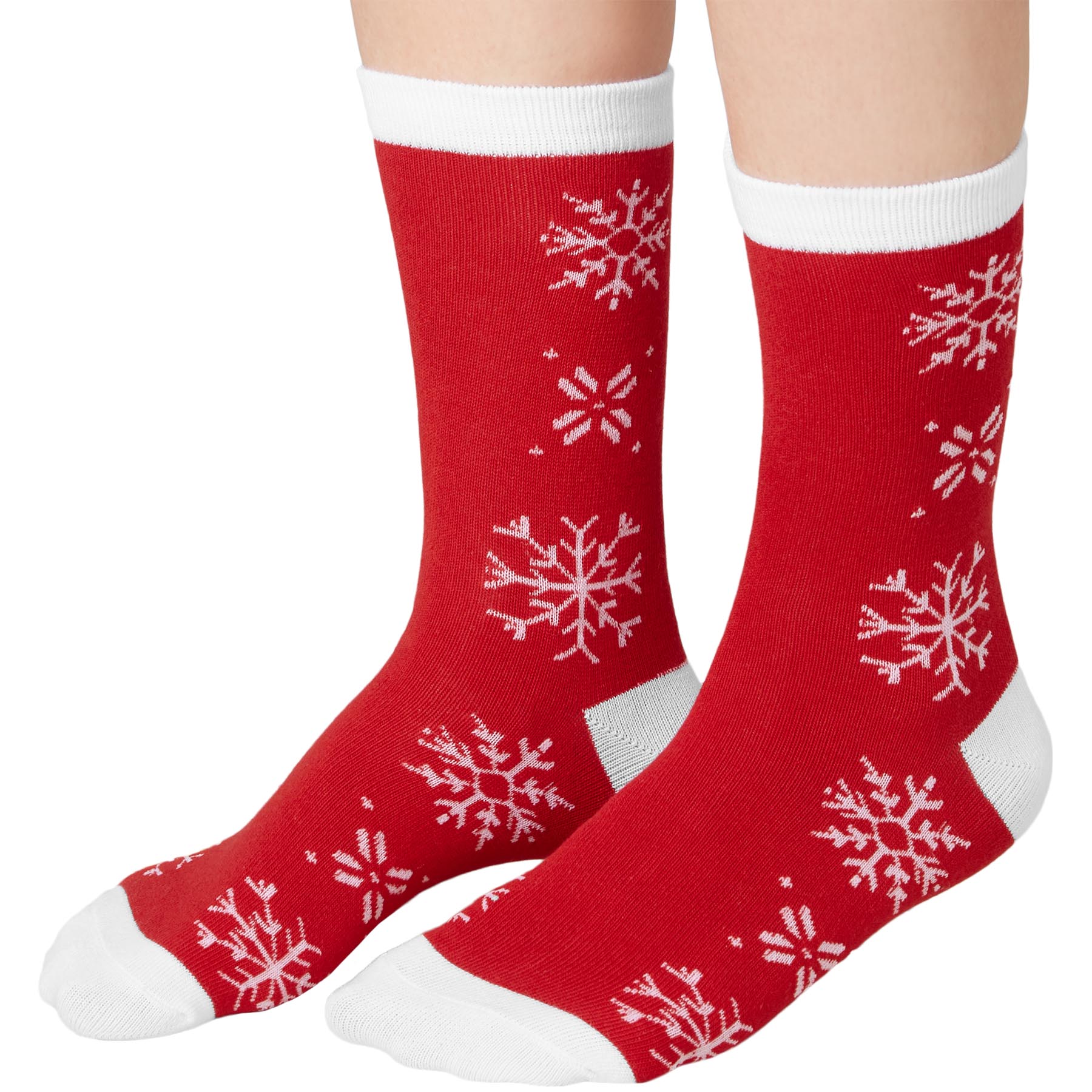 tectake® Weihnachtssocken mit Eisblumen-Motiv