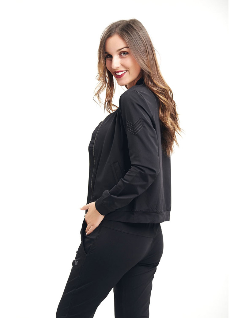 HBT BOMBER NOIR SURJET LUREX NOIR KIMY