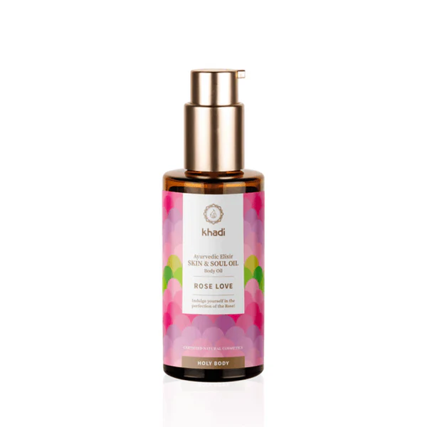 Khadi Huile de Corps Élixir Ayurvédique Rose Love 100 ML