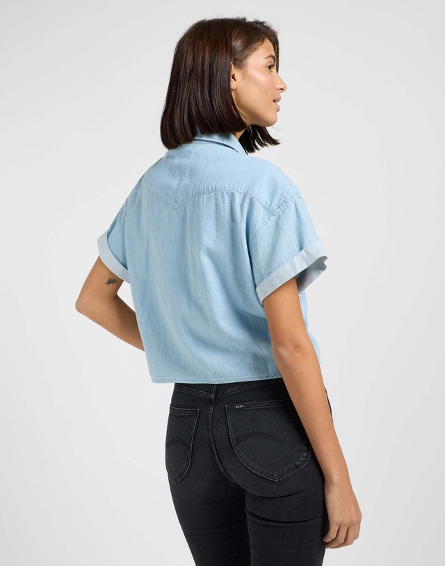 Lee® Jeansbluse »Lee Jeanshemd Crop Tied Western Shirt«