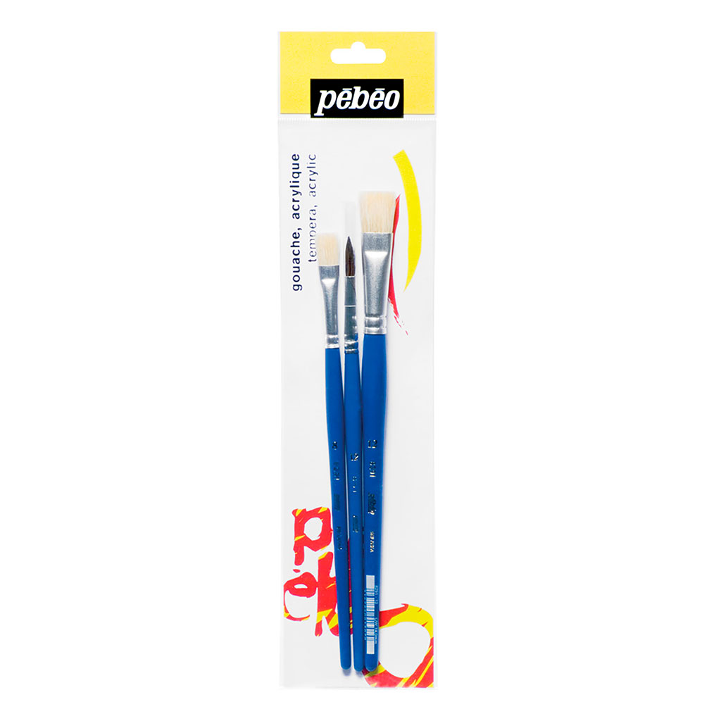 Lot de 3 pinceaux n°8 n°12 et n°13
