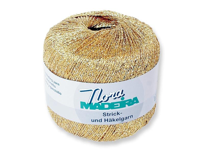 Madeira Näh- und Stickgarn Nora 25 g Gold Garn ideal zum Stricken von Kleidungsstücken oder Filethäkelei
