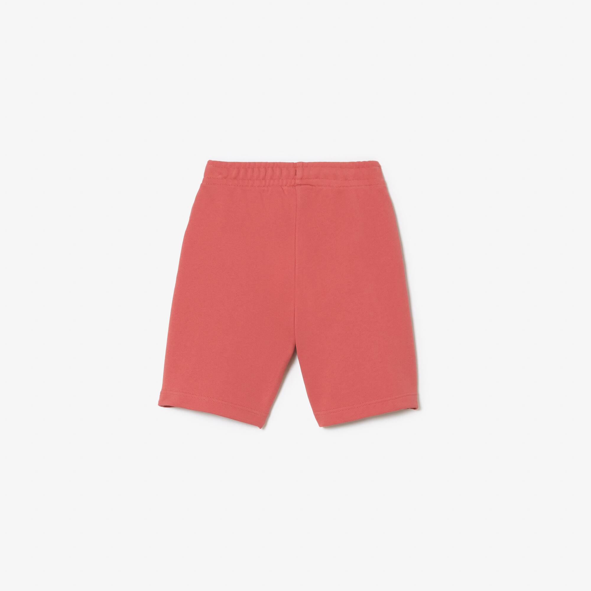 Ungeraute Fleece-Shorts mit LACOSTE Aufdruck Hosen - Rot - Lacoste - Jungen