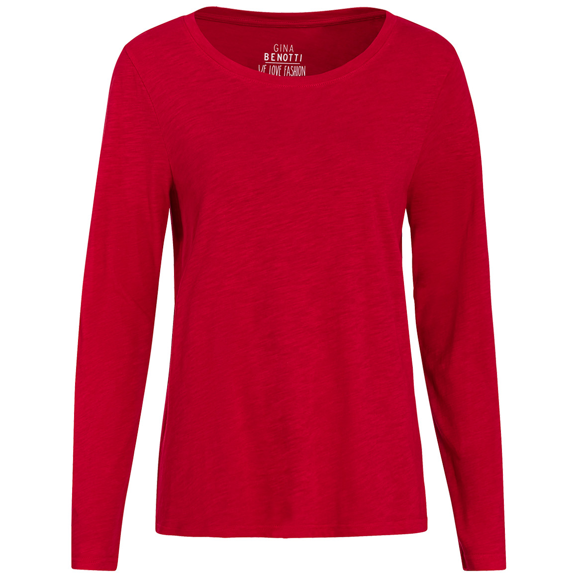 Gina Benotti Damen Langarmshirt unifarben rot