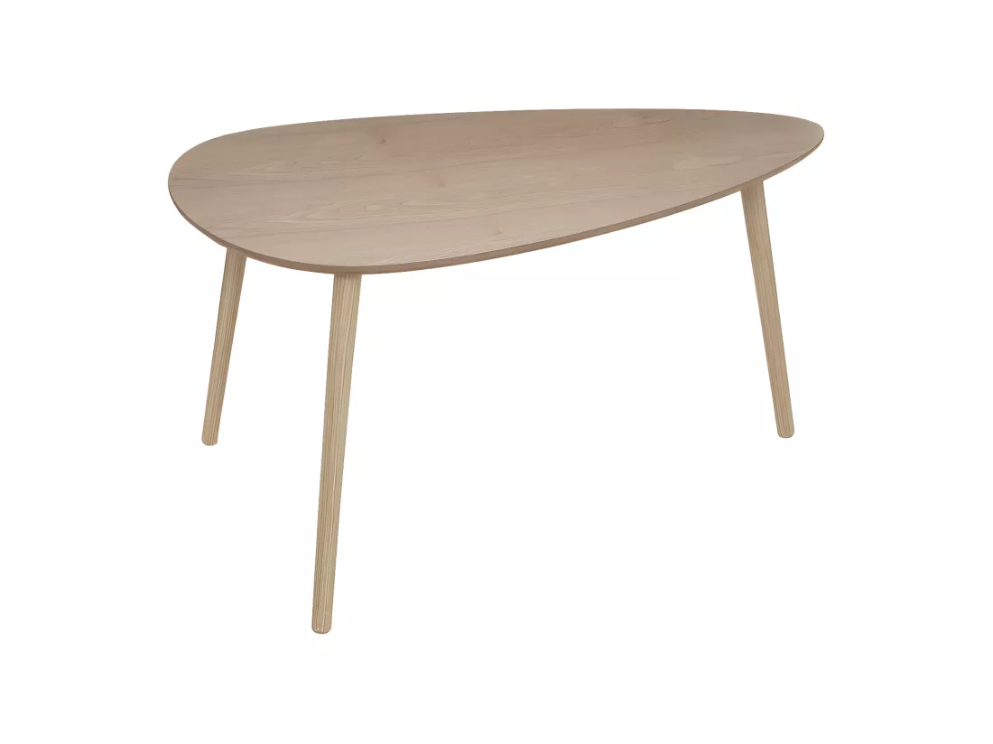 Lot de 2 Tables à café gigogne en bois clair et pieds bois naturel