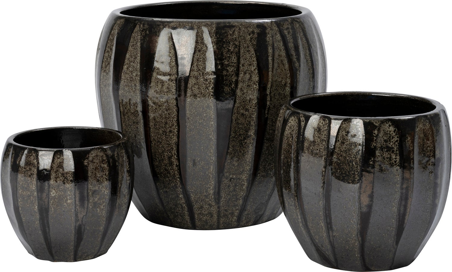 Intratuin bloempot Ted zwart / grijs D 15 H 15 cm