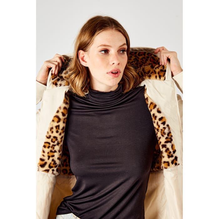 Veritas-Waterafstotende parka luipaard fake fur
