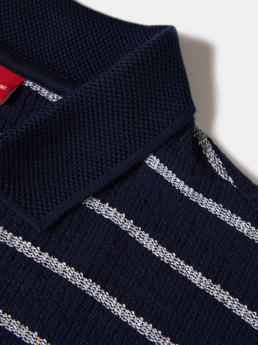 Polo camisa às riscas de manga curta