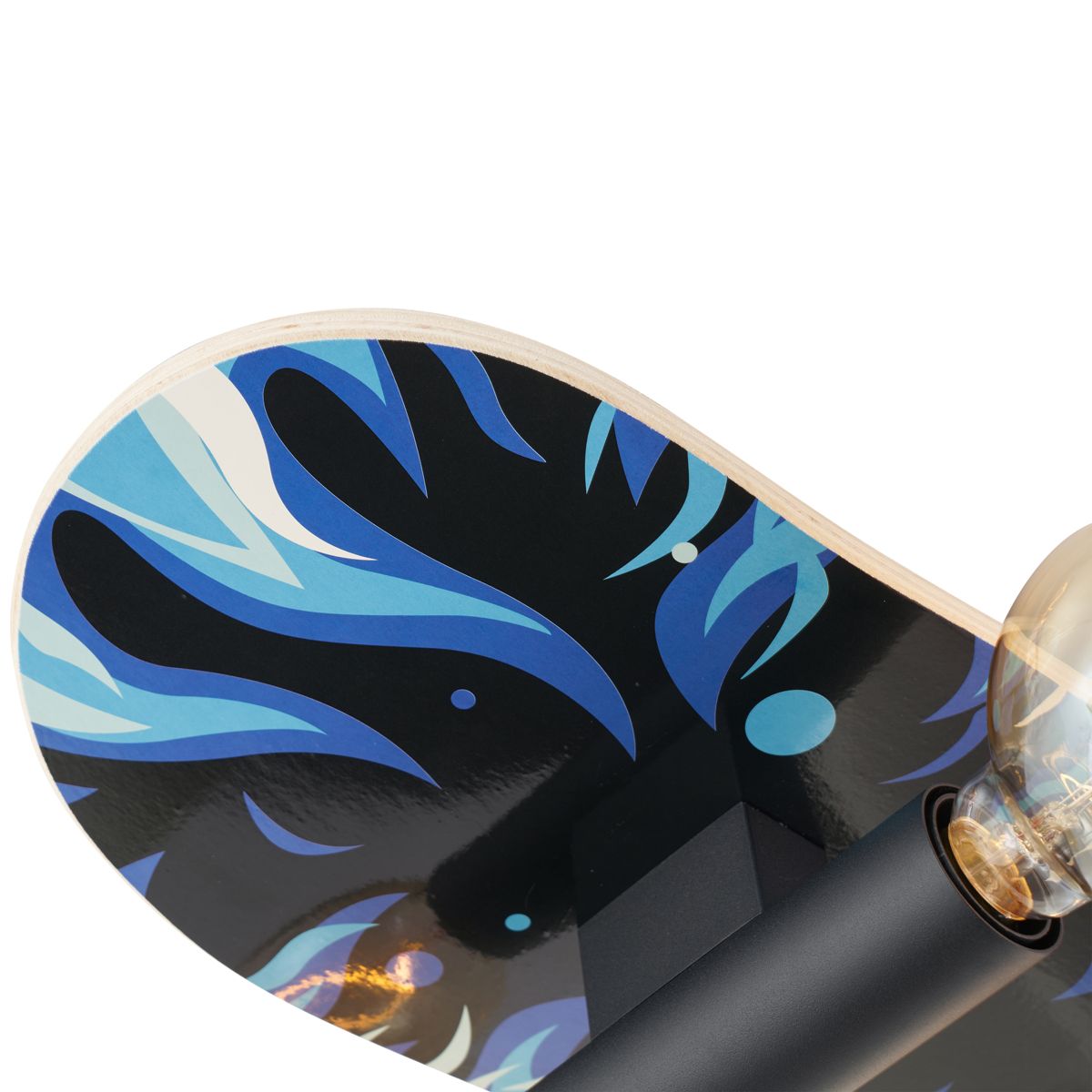 Wandlamp zwart met blauw 80cm - Skateboard