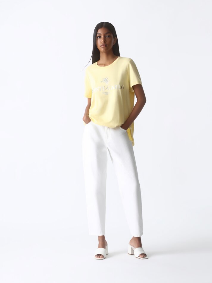Camiseta de manga curta estampada - Amarela