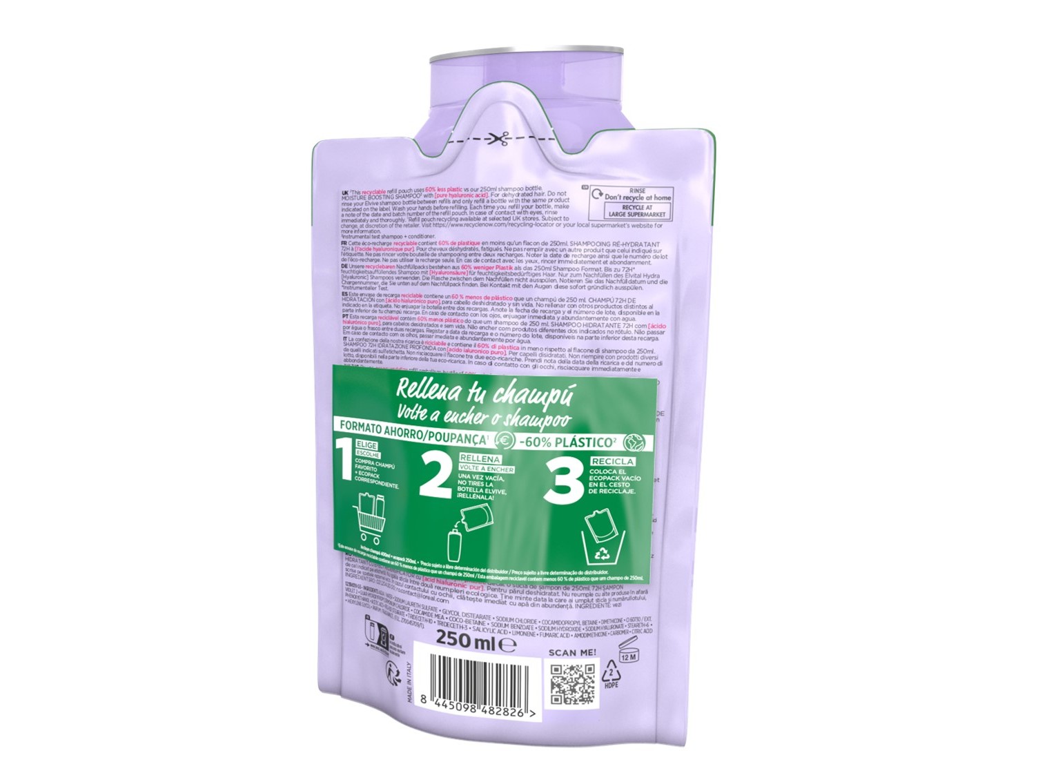 CHAMPÔ ELVIVE PACK HIDRA HIALU 400ML 250ML