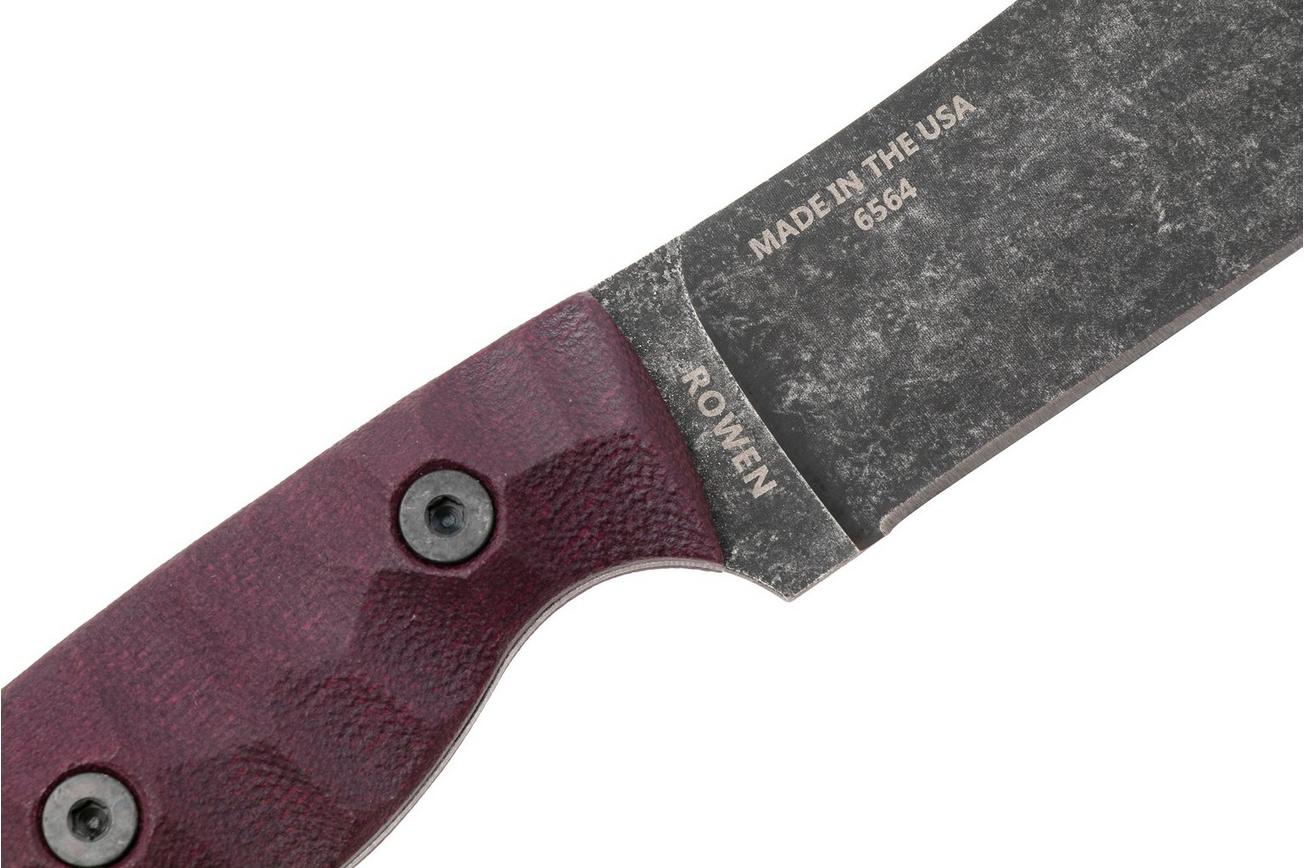 ESEE JG5, ESEE-JG5-LM, 1095 Stone Washed Black Oxide, Burgundy Linen Micarta, outdoormes, James Gibson design