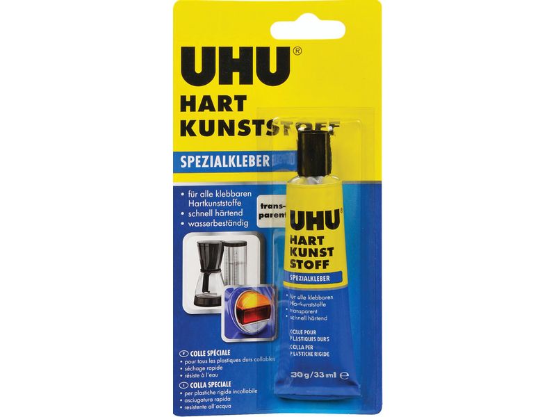 UHU Spezialkleber Hart Kunststoff 30 g Transparenter Kunststoffkleber