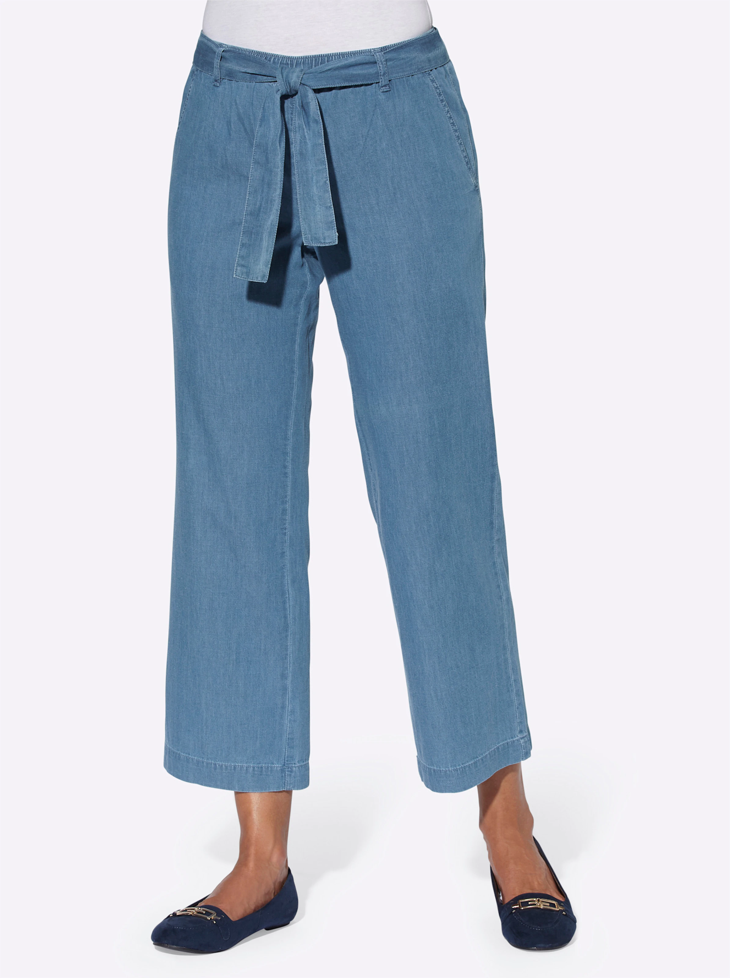 Culotte in blue-bleached