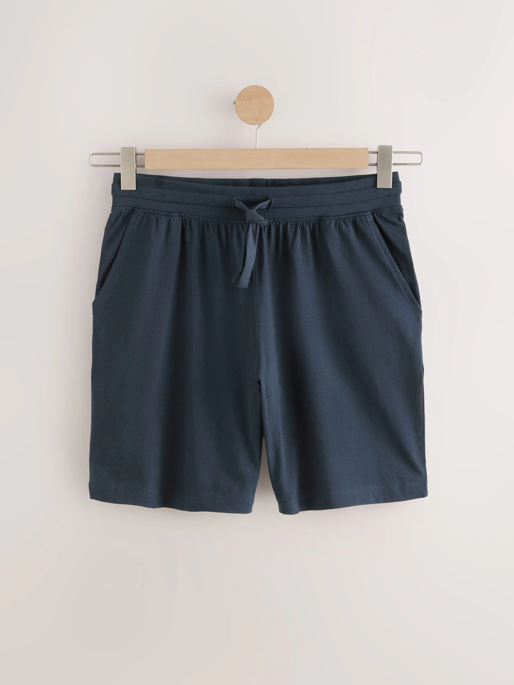 Marineblauwe strepen - Korte jersey pyjamaset