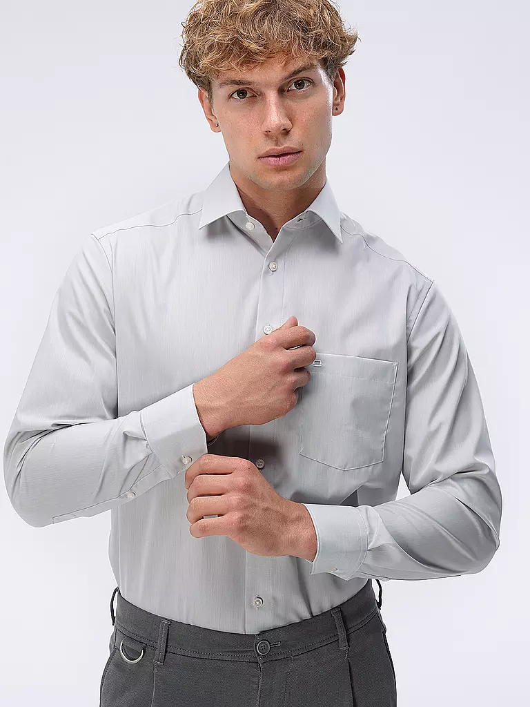 OLYMP Hemd Comfort Fit grau