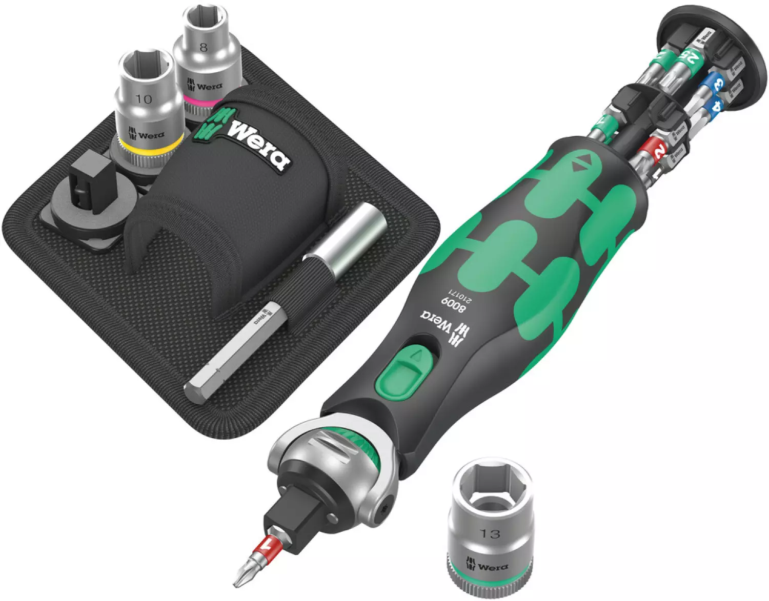 Wera 05004281001 8009 Zyklop Pocket Bitschroevendraaierset 2 - 1/4