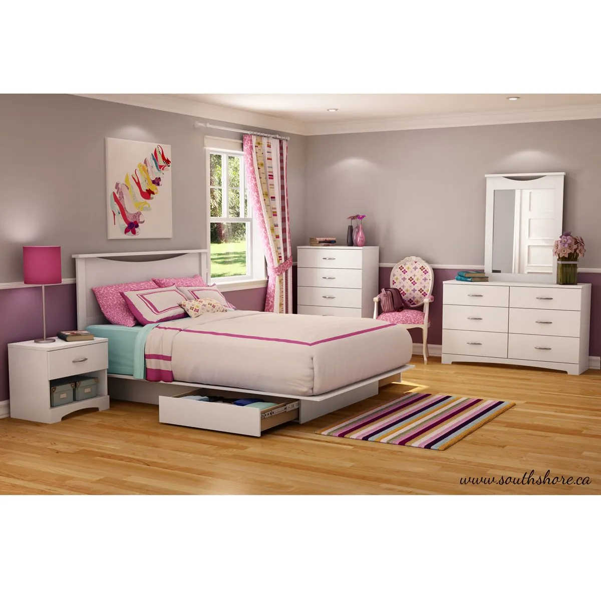 South Shore Commode 5 Tiroirs Step One - Blanc Solide