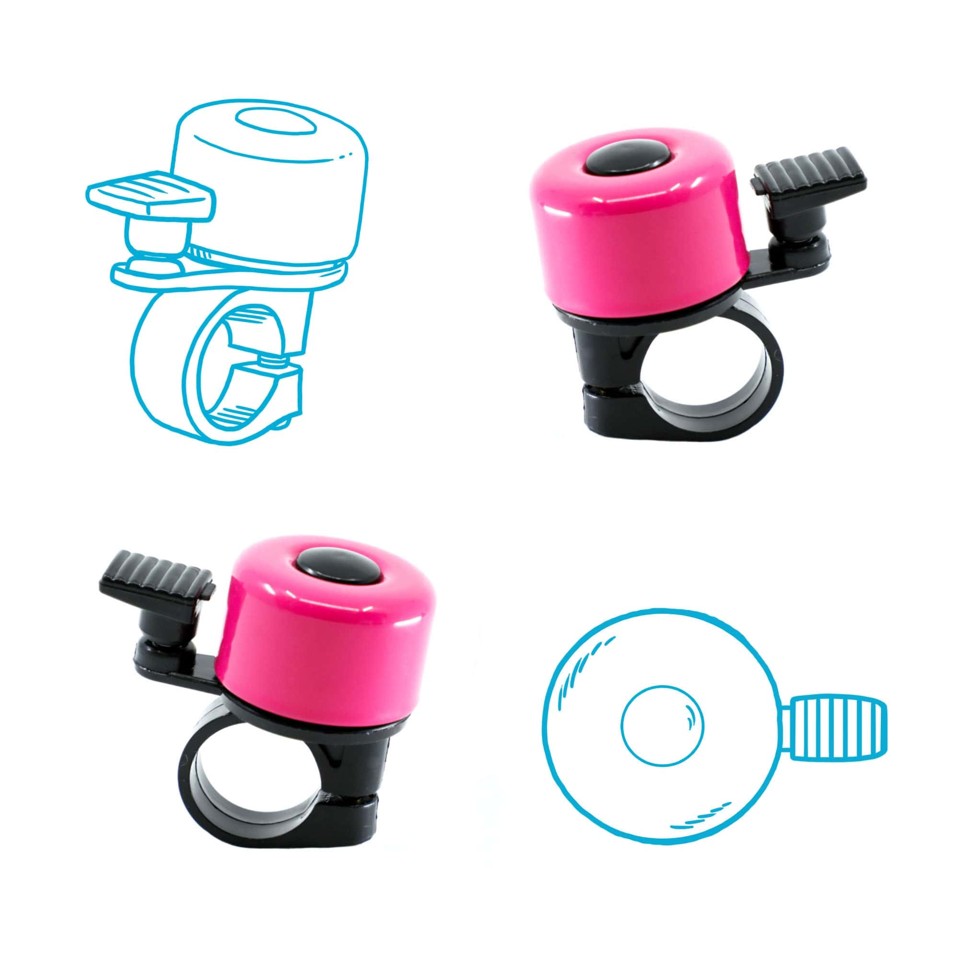 Crazy Safety - Cykelklokke til børn og voksne - Pink - Unisize