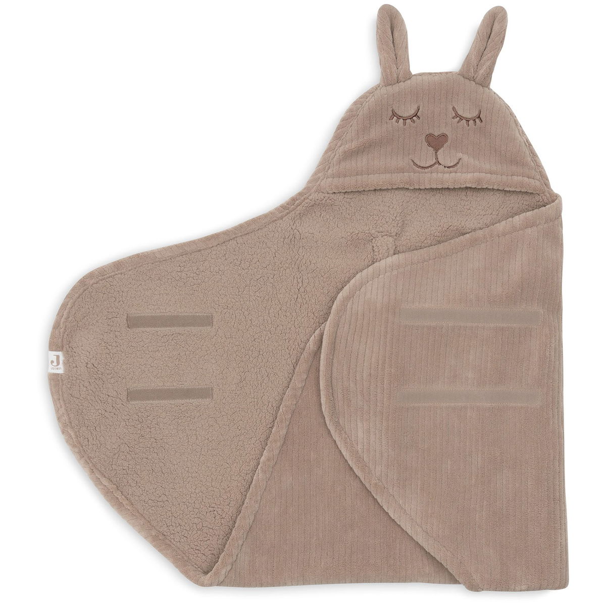 JolleinJollein   Einschlagdecke für Babyschale cloudy rib milky coffee