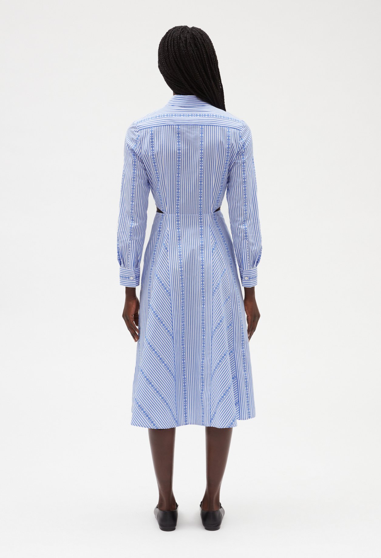 Robe chemise midi bleu ciel