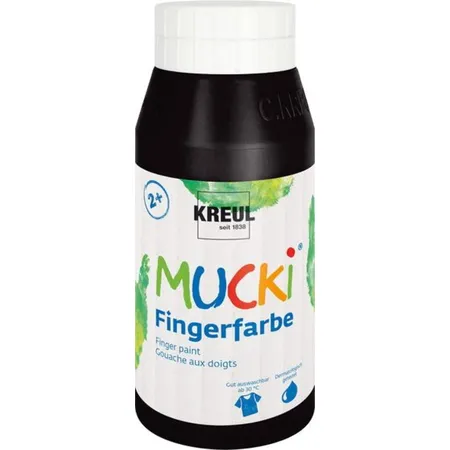 MUCKI Fingerfarbe Schwarz 750 ml