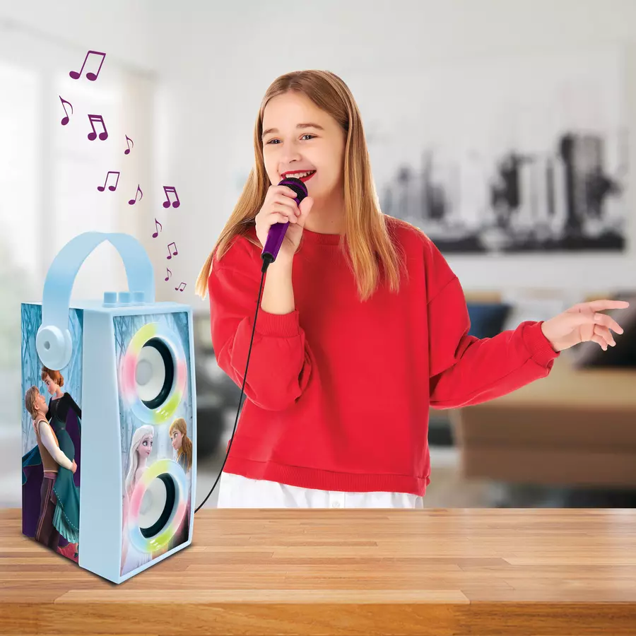 LEXIBOOK  Die Eiskönigin tragbarer Bluetooth®-Lautsprecher mit Mikrofon und tollen Lichteffekten