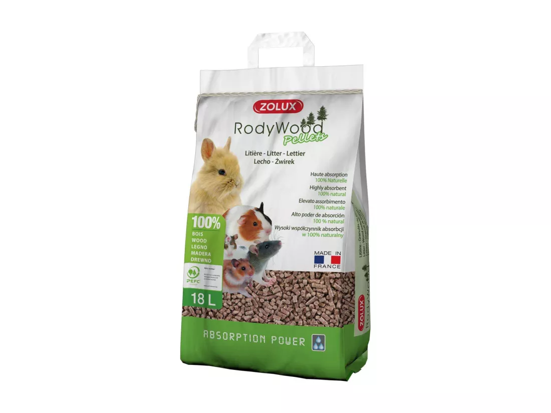 Litière granulés de bois Rodywood 18 litres