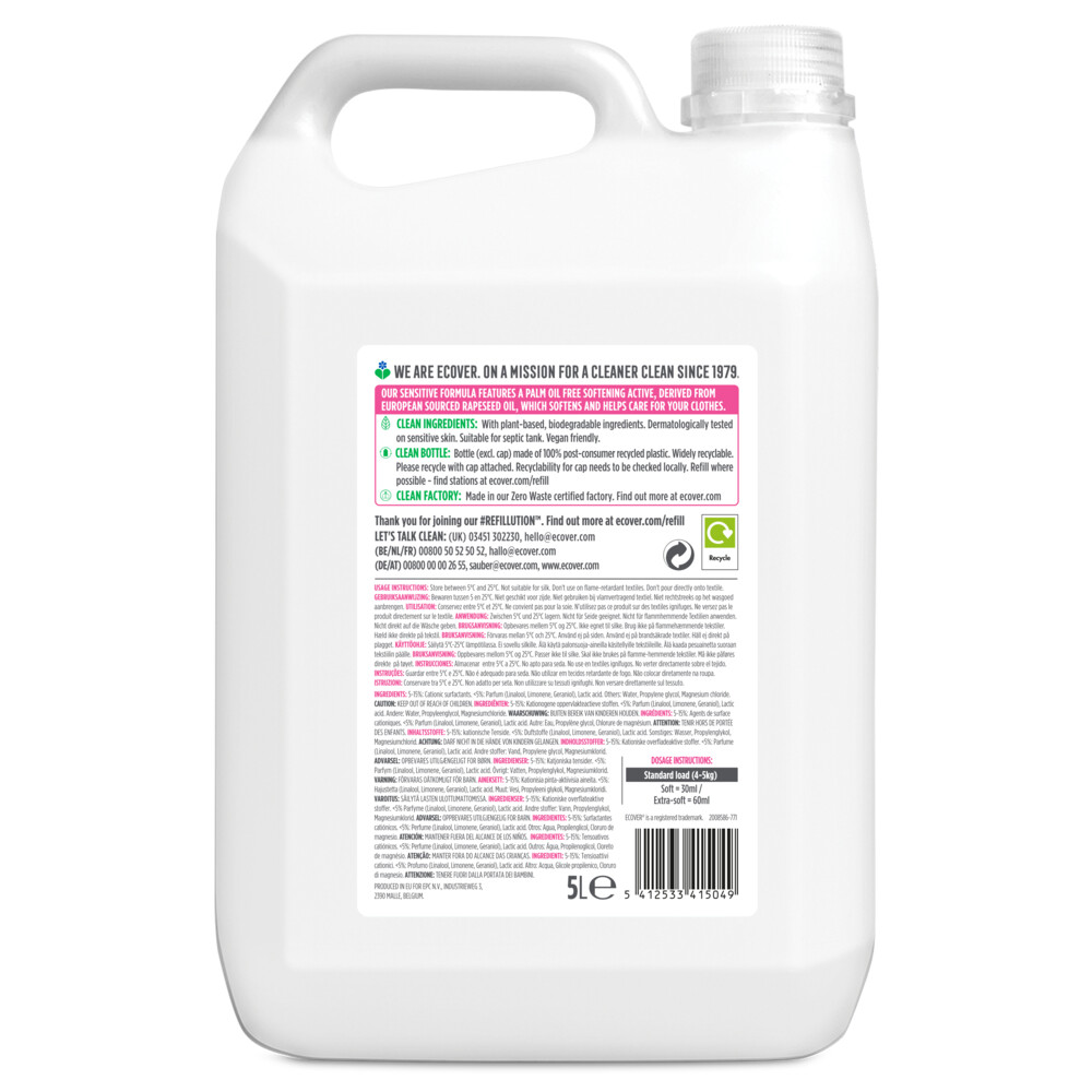 Ecover Wasverzachter Appelbloesem & Amandel 166 Wasbeurten5 liter