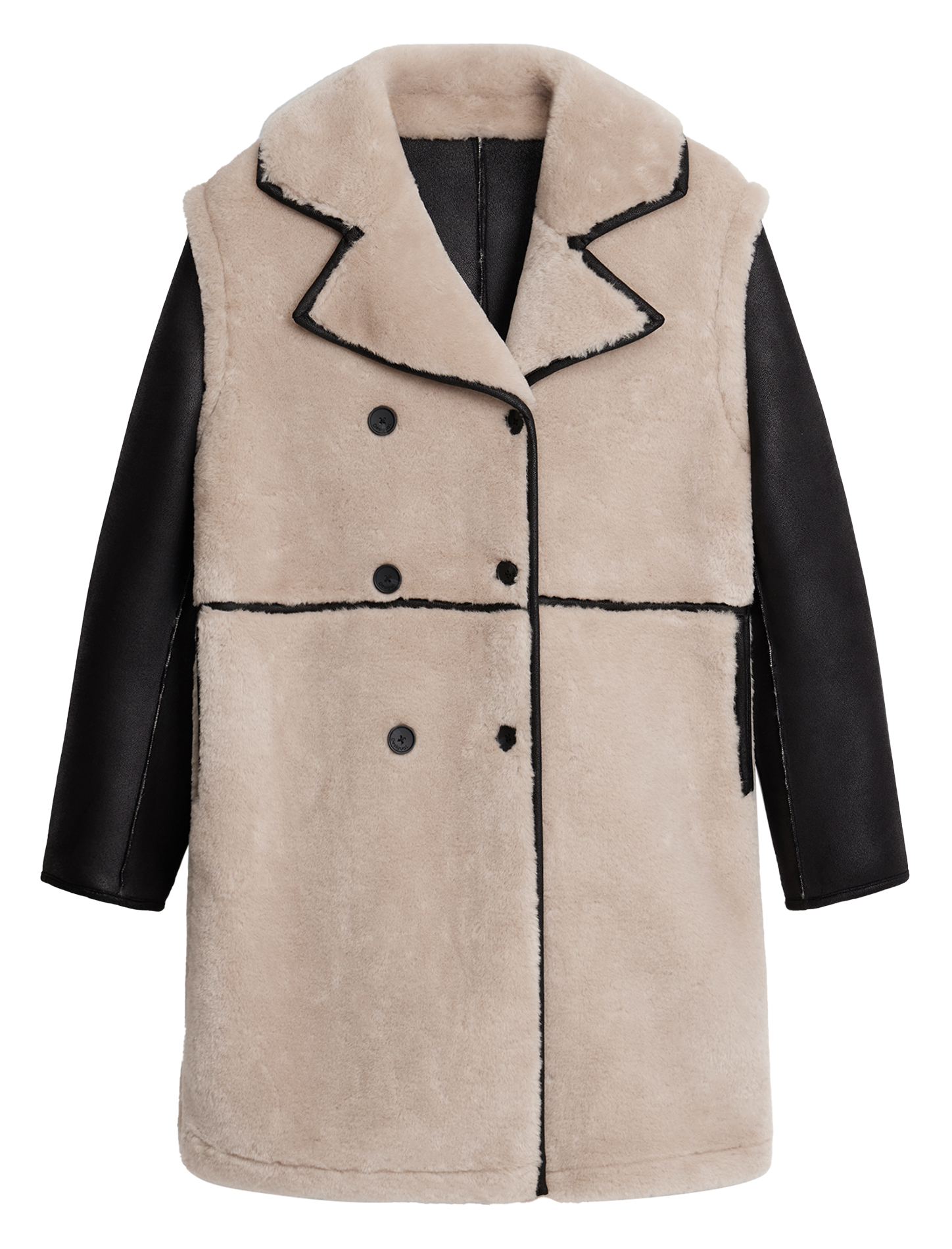 Manteau droit col tailleur | Marron