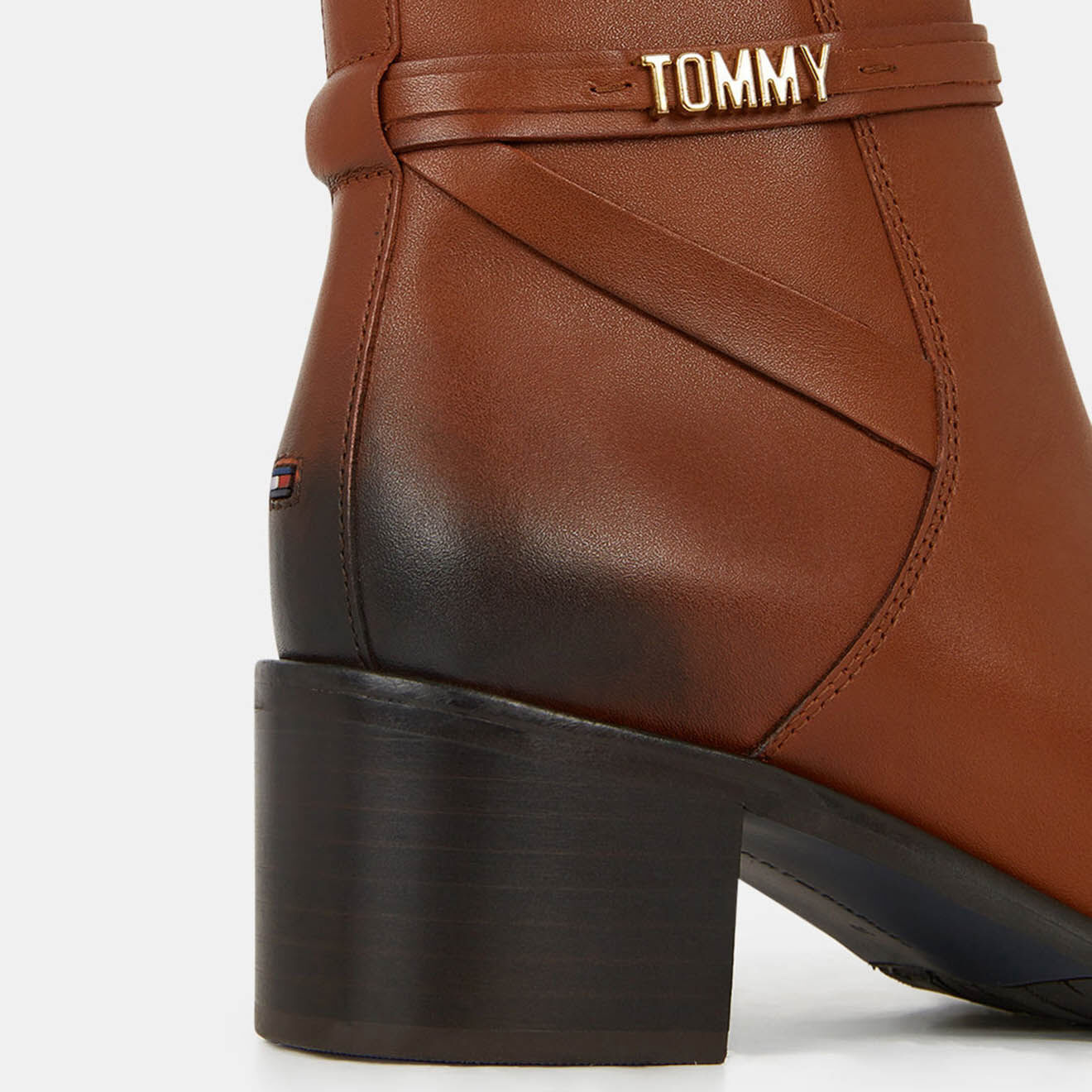 Tommy Hilfiger Bottines en Cuir à talon Brandi cognac - Talon 6 cm