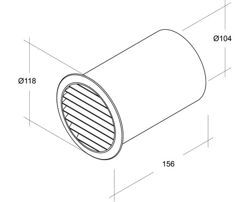 Rotheigner muurontluchter met 150 mm aansluiting, wit kunststof, DN 100