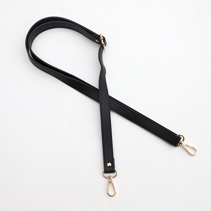 (70-130cm) Ersatz Schultergurt Handtaschen Leder Riemen - Schwarz / Gold