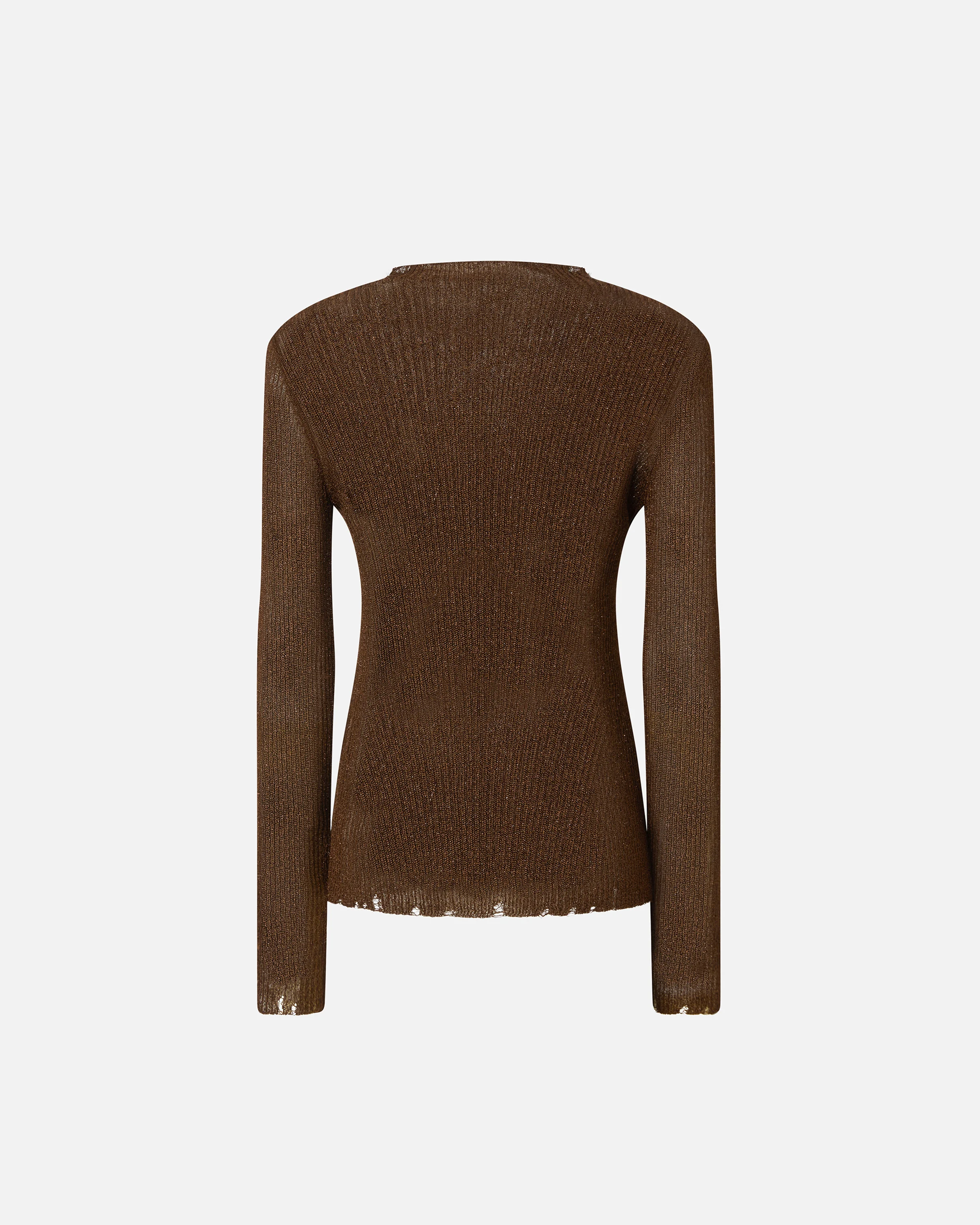 Pull avec fil métallisé | Marron