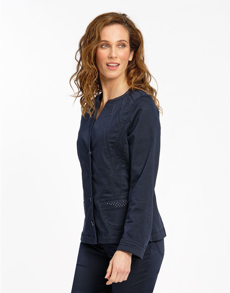Veste jean denim sans col