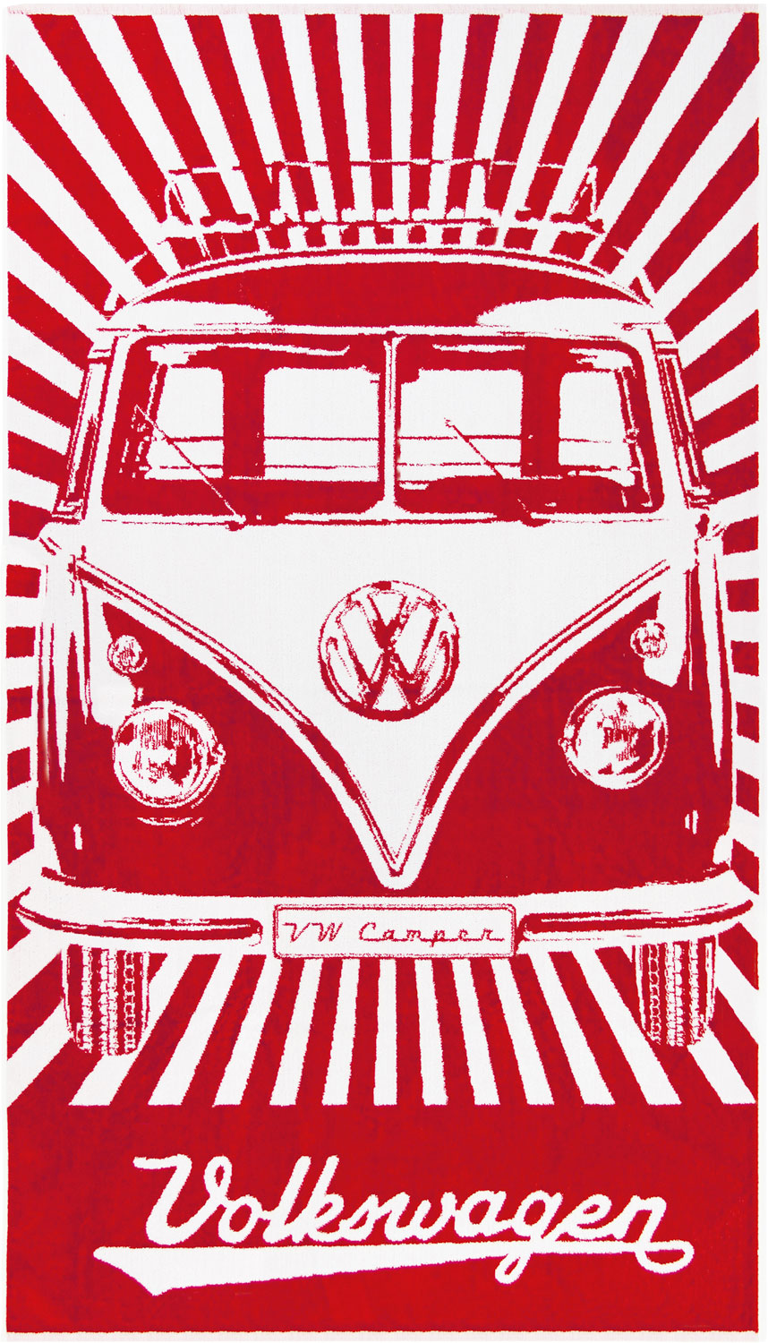 VW Collection T1 Bulli Strandtuch 160 x 90 cm Rot / Weiß