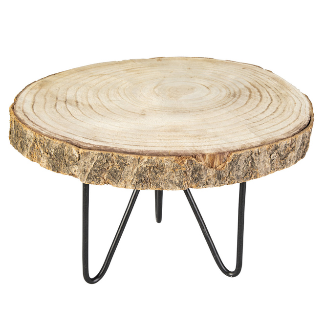 Dekoteller - aus Holz und Metall - Ø = ca. 29 cm