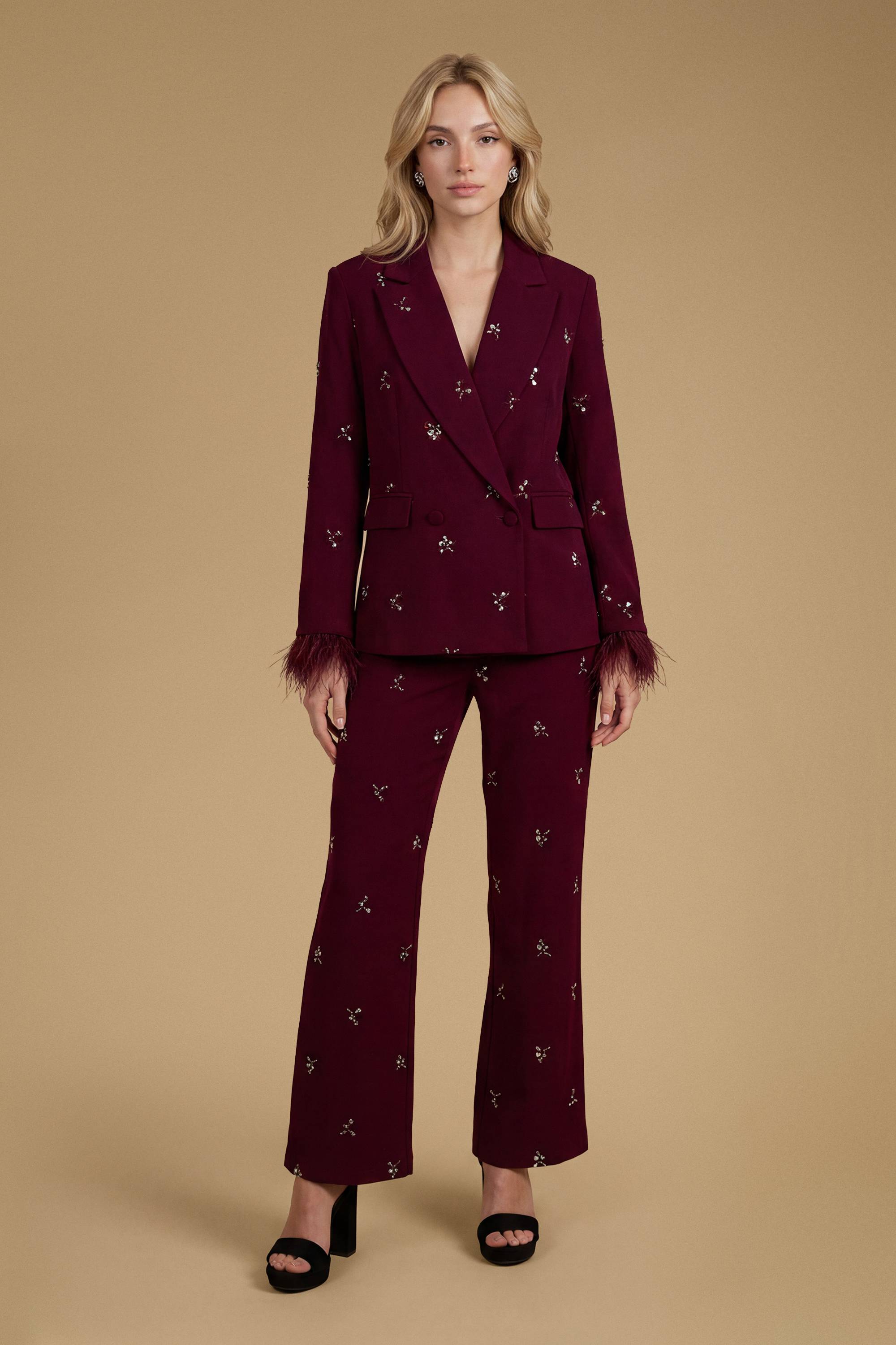 Oasis Blazer Petite Orné De Bijoux Avec Manchettes À Plumes