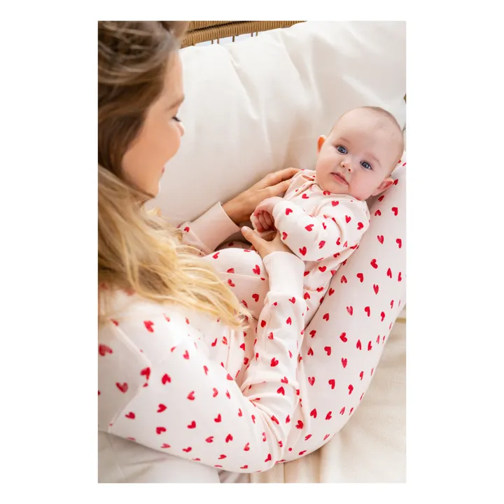 Petit Lem Pyjama Une Pièce Coton Bio Cœurs | Rose