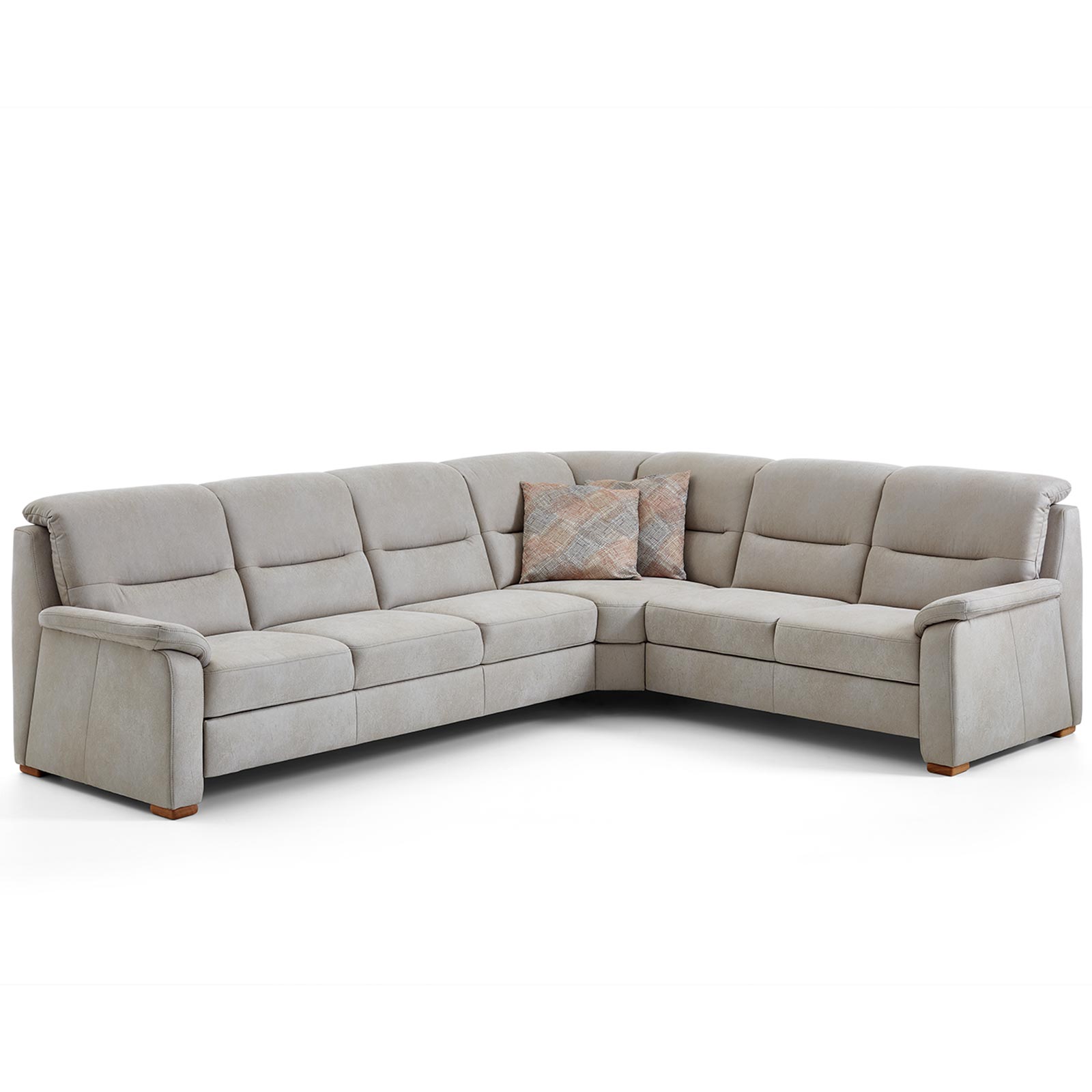 polsterpower Ecksofa - silber - 3-Sitzer links - Basismodell