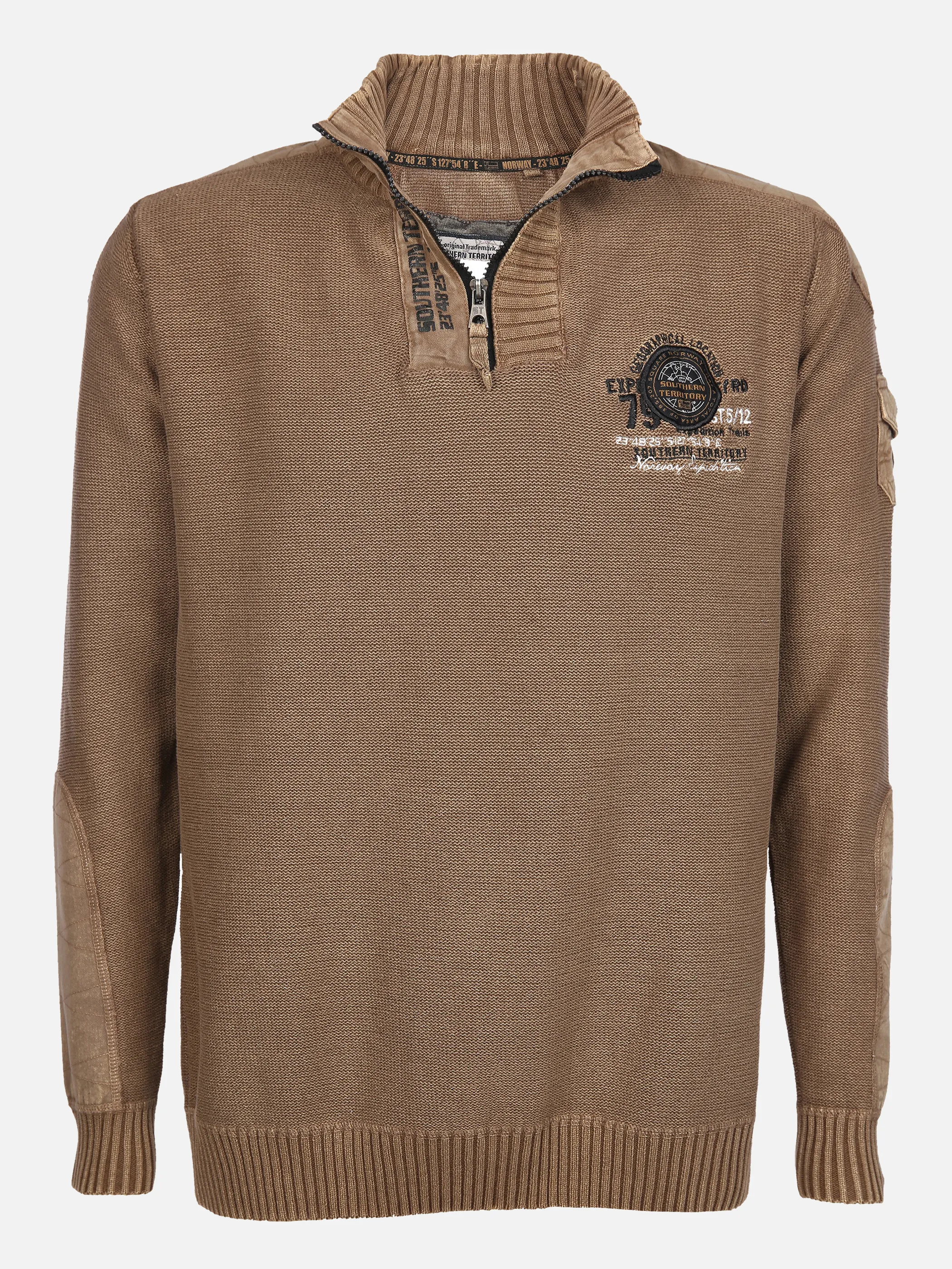 Herren Stricktroyer mit Stickerei-Applikation