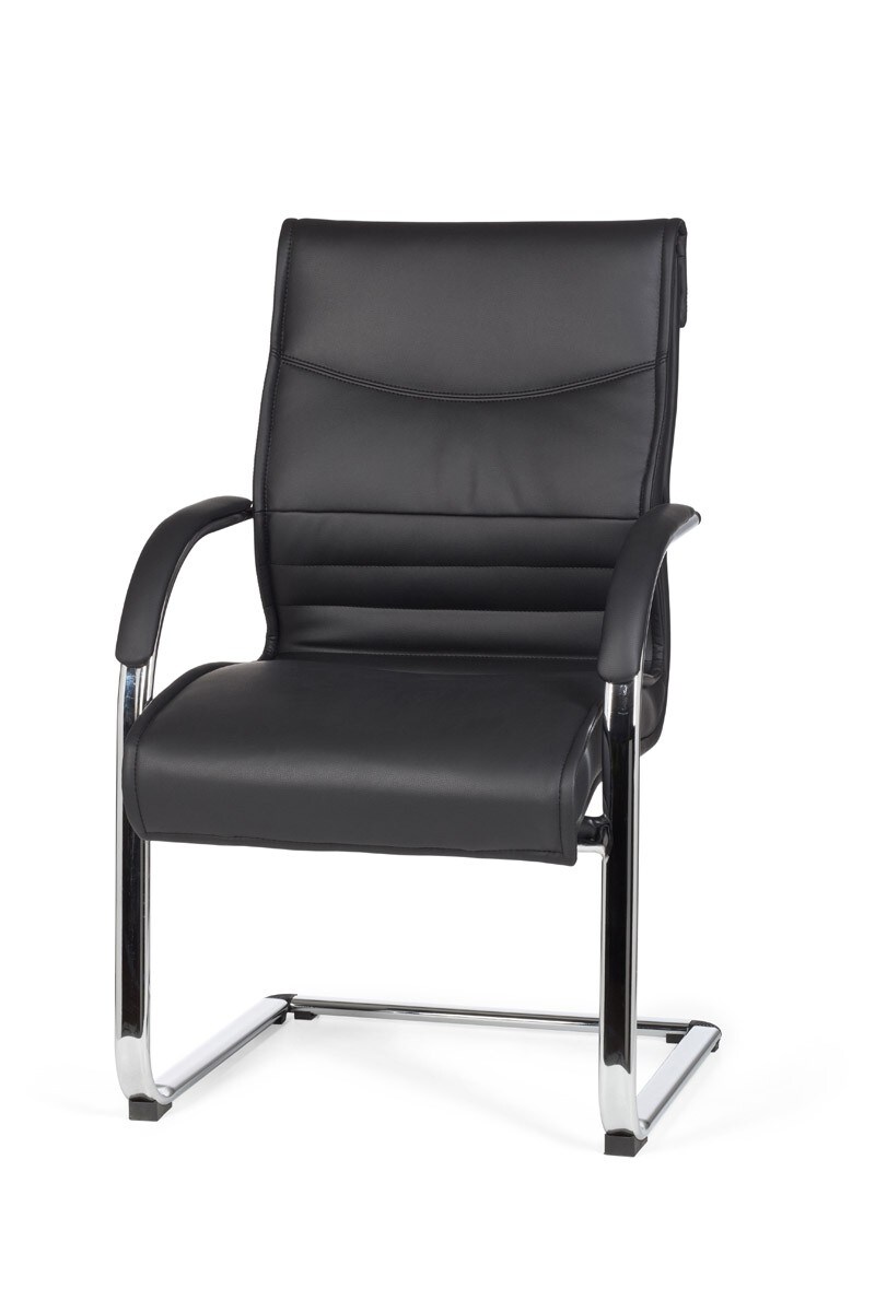 KADIMA DESIGN Freischwinger SANGRO Kunstleder, Chromgestell, Lendenstütze, bis 120 kg, in Caramel/Weiß/Schwarz