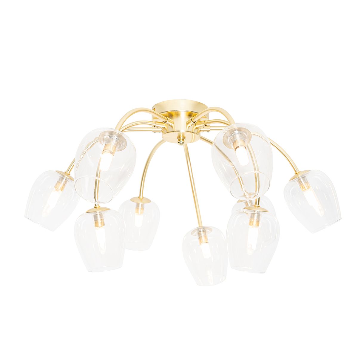 Klassieke plafondlamp goud met glas 9-lichts - Elien