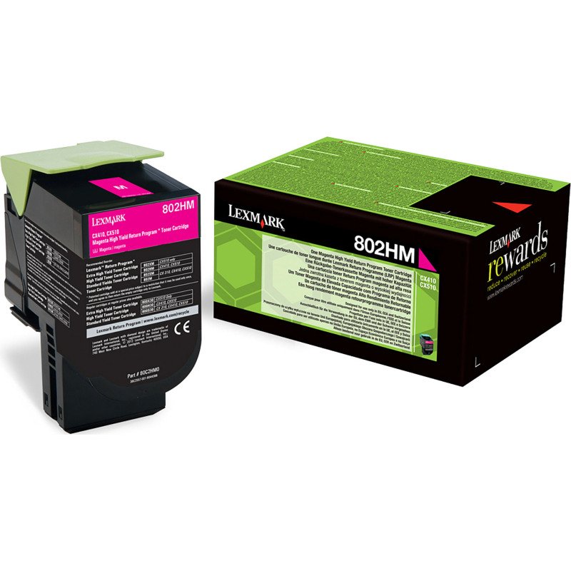 Lexmark 80C2Hx0 toners haute capacité couleurs séparées pour imprimante laser