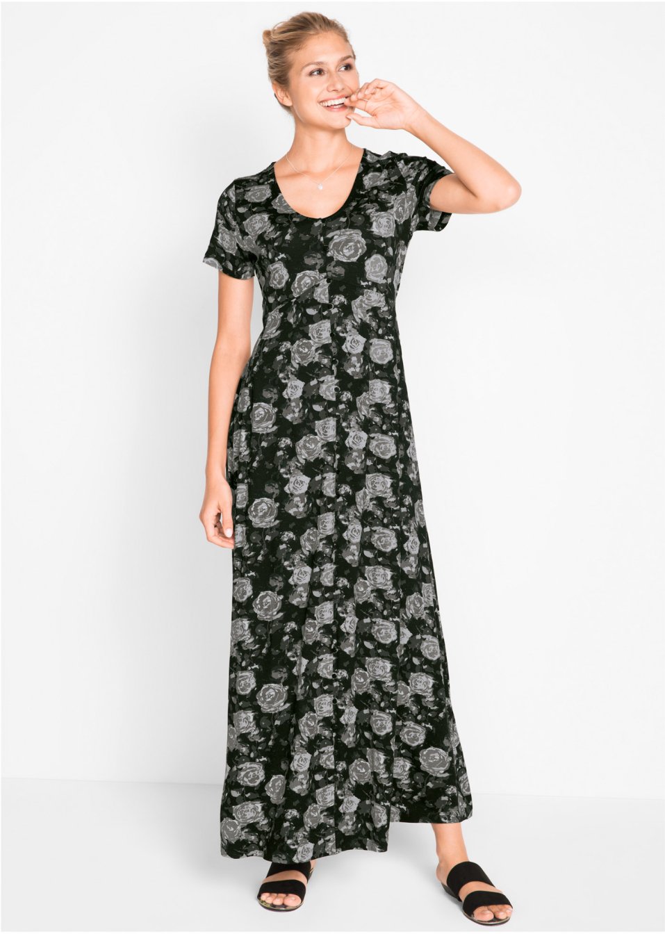 Robe longue manches courtes