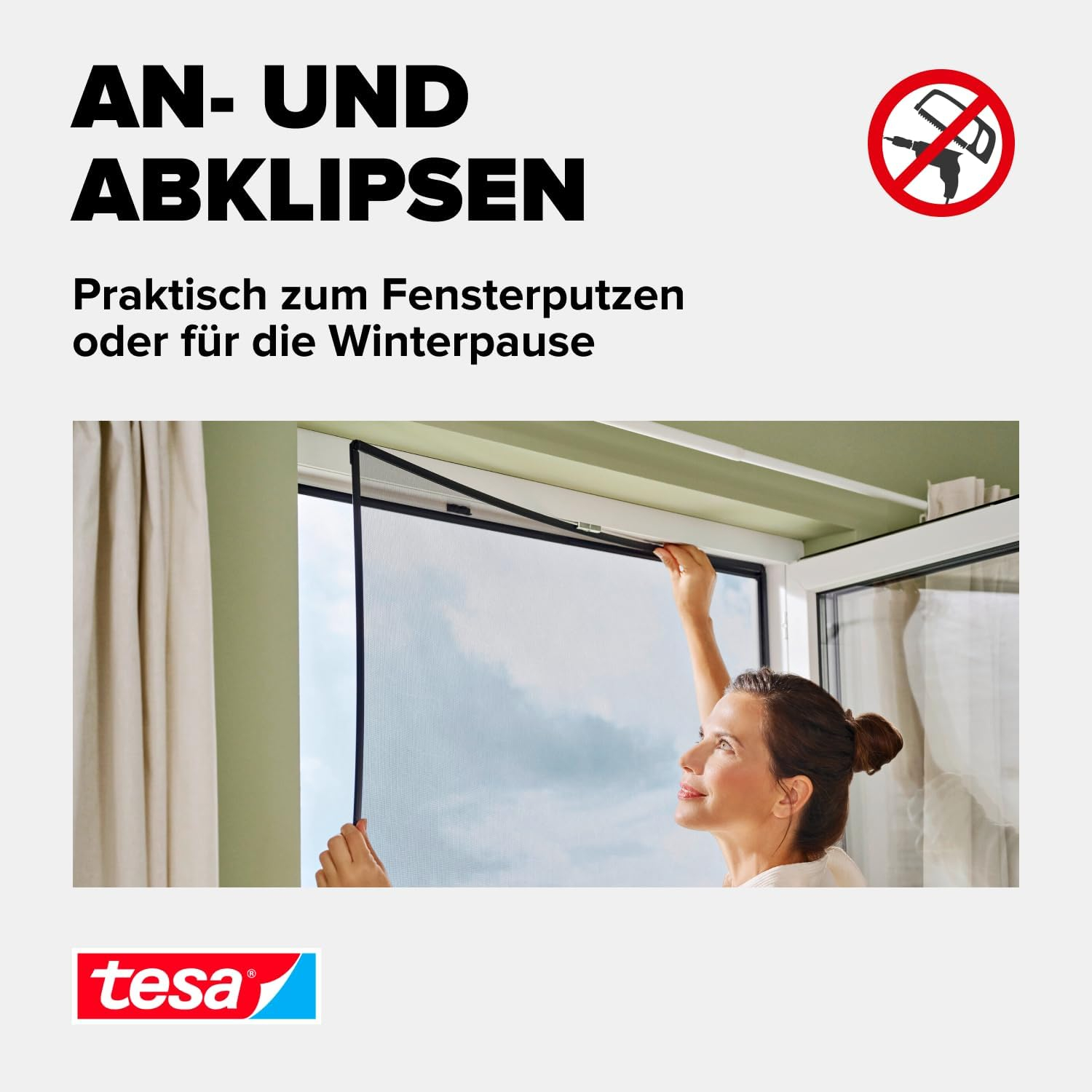 (100x120cm) Clip-On Fenster Fliegengitter zum Einklicken Insect Stop Zuschneidbarer Anklips Rahmen (55360-00000-00) - Anthrazit